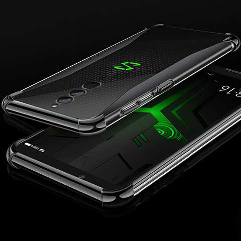 Custodia Silicone Trasparente Ultra Sottile Cover Morbida H01 per Xiaomi Black Shark Helo Nero