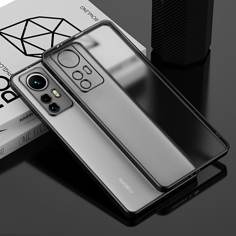 Custodia Silicone Trasparente Ultra Sottile Cover Morbida H01 per Xiaomi Mi 12 Pro 5G Nero