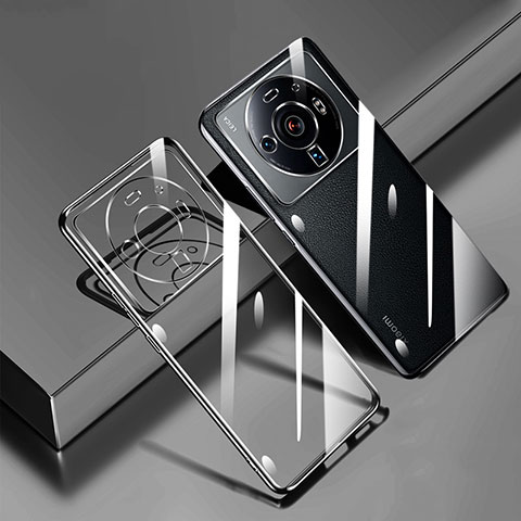 Custodia Silicone Trasparente Ultra Sottile Cover Morbida H01 per Xiaomi Mi 12 Ultra 5G Nero