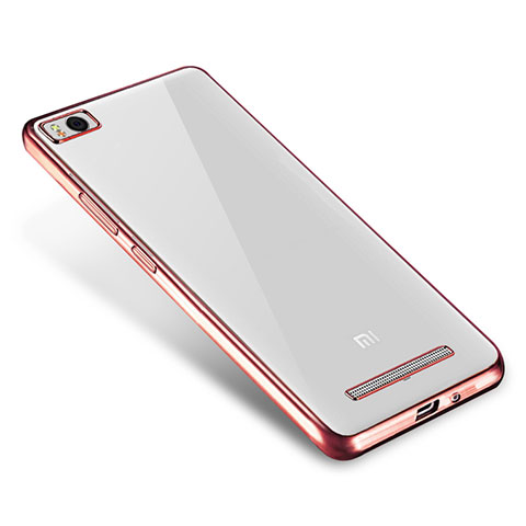 Custodia Silicone Trasparente Ultra Sottile Cover Morbida H01 per Xiaomi Mi 4C Oro Rosa