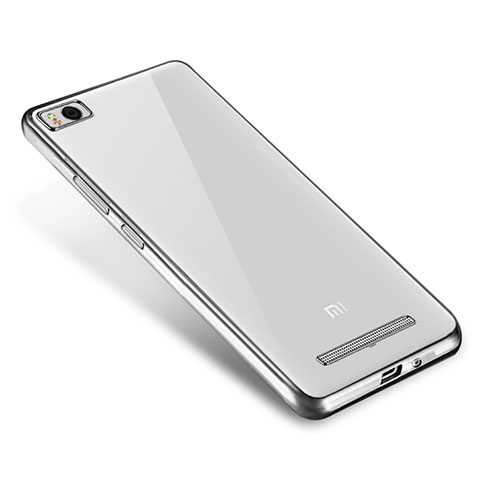 Custodia Silicone Trasparente Ultra Sottile Cover Morbida H01 per Xiaomi Mi 4i Argento