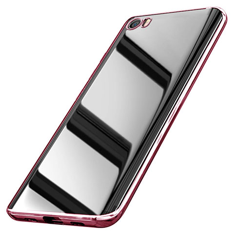 Custodia Silicone Trasparente Ultra Sottile Cover Morbida H01 per Xiaomi Mi 5 Oro Rosa