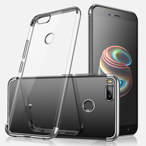 Custodia Silicone Trasparente Ultra Sottile Cover Morbida H01 per Xiaomi Mi 5X Argento