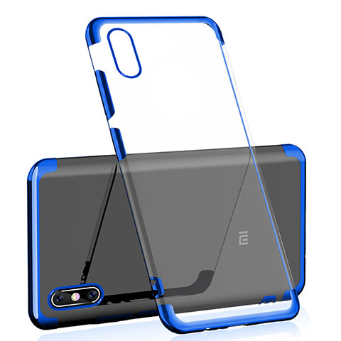 Custodia Silicone Trasparente Ultra Sottile Cover Morbida H01 per Xiaomi Mi 8 Explorer Blu