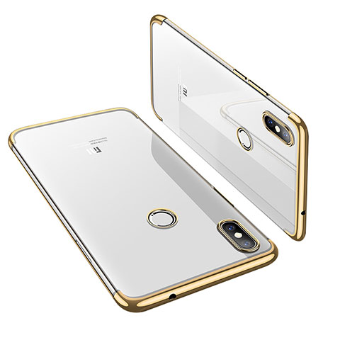 Custodia Silicone Trasparente Ultra Sottile Cover Morbida H01 per Xiaomi Mi 8 Oro