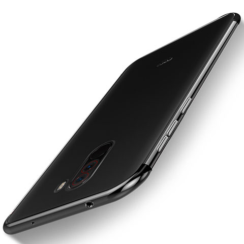 Custodia Silicone Trasparente Ultra Sottile Cover Morbida H01 per Xiaomi Pocophone F1 Nero
