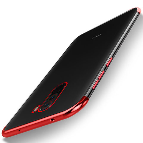 Custodia Silicone Trasparente Ultra Sottile Cover Morbida H01 per Xiaomi Pocophone F1 Rosso
