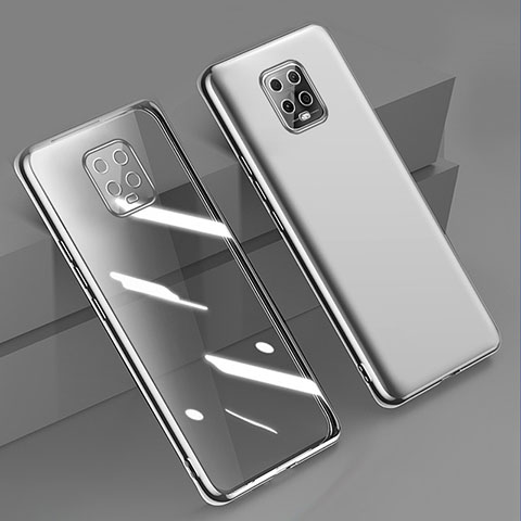 Custodia Silicone Trasparente Ultra Sottile Cover Morbida H01 per Xiaomi Redmi 10X 5G Argento