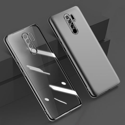 Custodia Silicone Trasparente Ultra Sottile Cover Morbida H01 per Xiaomi Redmi 9 Prime India Nero
