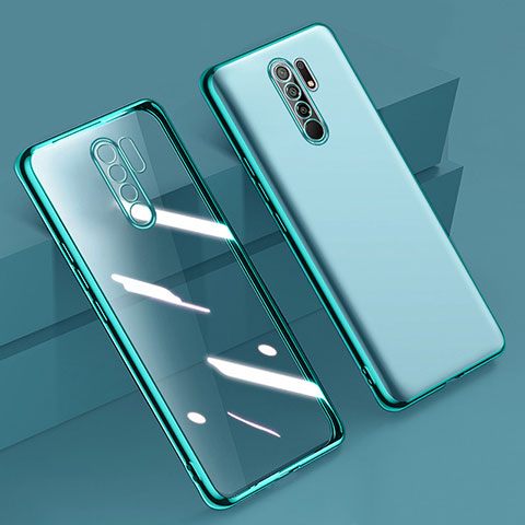 Custodia Silicone Trasparente Ultra Sottile Cover Morbida H01 per Xiaomi Redmi 9 Verde