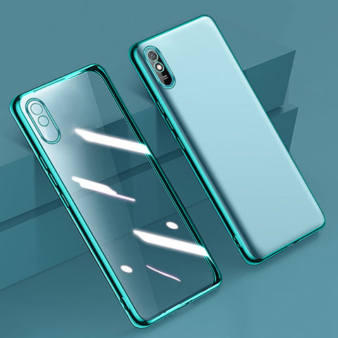 Custodia Silicone Trasparente Ultra Sottile Cover Morbida H01 per Xiaomi Redmi 9A Verde