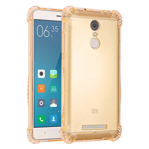 Custodia Silicone Trasparente Ultra Sottile Cover Morbida H01 per Xiaomi Redmi Note 3 Pro Oro