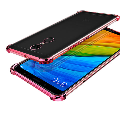 Custodia Silicone Trasparente Ultra Sottile Cover Morbida H01 per Xiaomi Redmi Note 5 Indian Version Oro Rosa