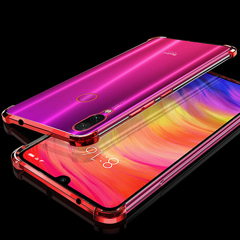Custodia Silicone Trasparente Ultra Sottile Cover Morbida H01 per Xiaomi Redmi Note 7 Rosso