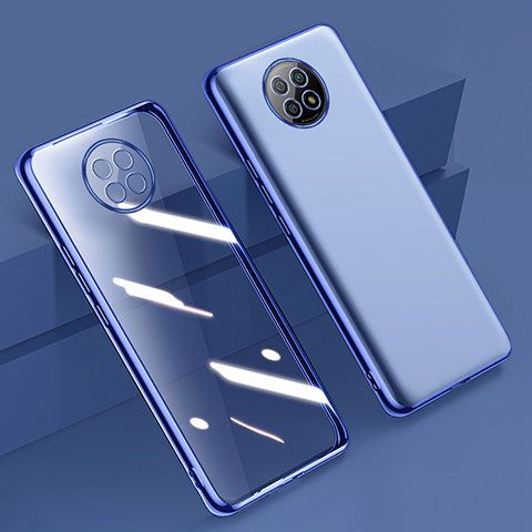 Custodia Silicone Trasparente Ultra Sottile Cover Morbida H01 per Xiaomi Redmi Note 9 5G Blu
