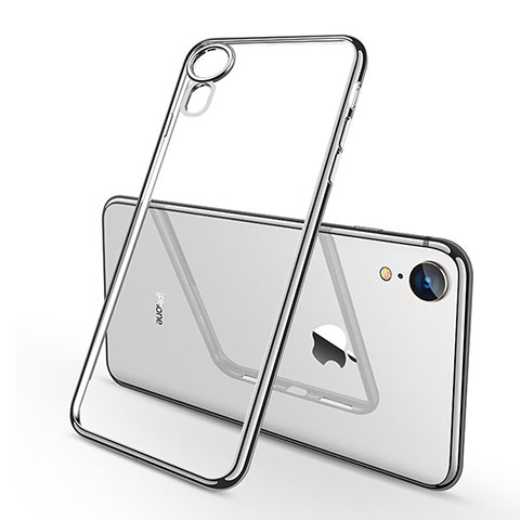 Custodia Silicone Trasparente Ultra Sottile Cover Morbida H02 per Apple iPhone XR Argento