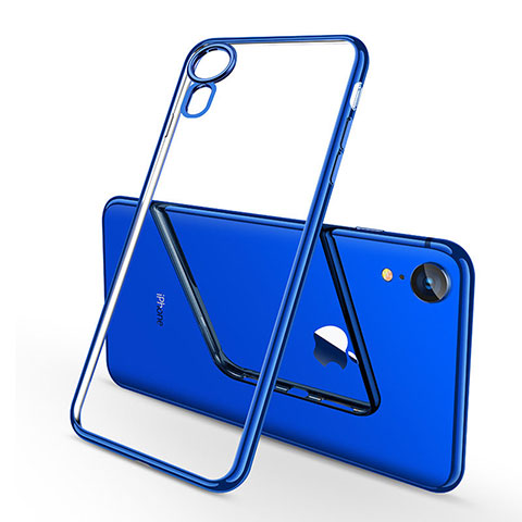 Custodia Silicone Trasparente Ultra Sottile Cover Morbida H02 per Apple iPhone XR Blu