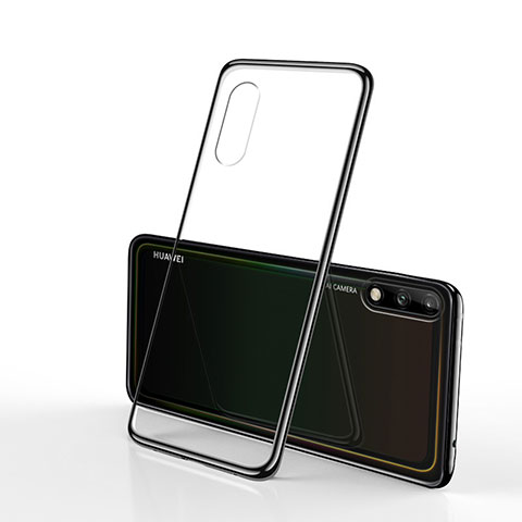 Custodia Silicone Trasparente Ultra Sottile Cover Morbida H02 per Huawei Enjoy 10 Nero