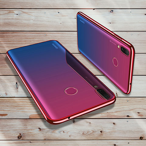 Custodia Silicone Trasparente Ultra Sottile Cover Morbida H02 per Huawei Enjoy 9 Plus Rosso