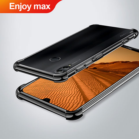 Custodia Silicone Trasparente Ultra Sottile Cover Morbida H02 per Huawei Enjoy Max Nero