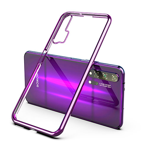 Custodia Silicone Trasparente Ultra Sottile Cover Morbida H02 per Huawei Honor 20 Pro Viola