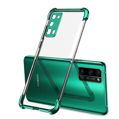 Custodia Silicone Trasparente Ultra Sottile Cover Morbida H02 per Huawei Honor 30 Pro+ Plus Verde