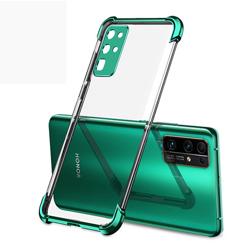 Custodia Silicone Trasparente Ultra Sottile Cover Morbida H02 per Huawei Honor 30 Verde