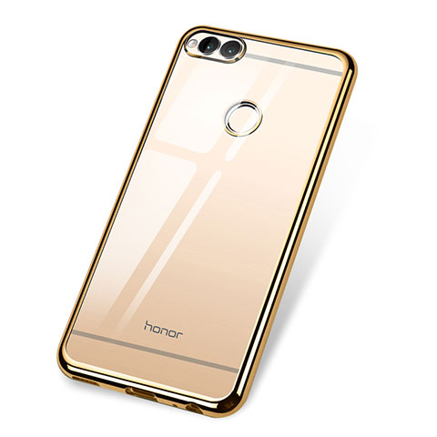 Custodia Silicone Trasparente Ultra Sottile Cover Morbida H02 per Huawei Honor Play 7X Oro