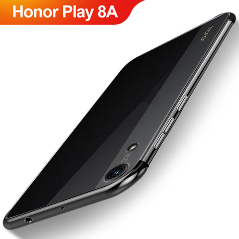 Custodia Silicone Trasparente Ultra Sottile Cover Morbida H02 per Huawei Honor Play 8A Nero