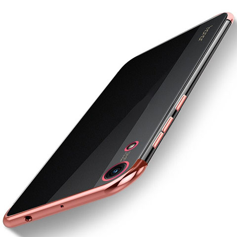 Custodia Silicone Trasparente Ultra Sottile Cover Morbida H02 per Huawei Honor Play 8A Oro Rosa
