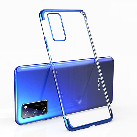 Custodia Silicone Trasparente Ultra Sottile Cover Morbida H02 per Huawei Honor V30 5G Blu