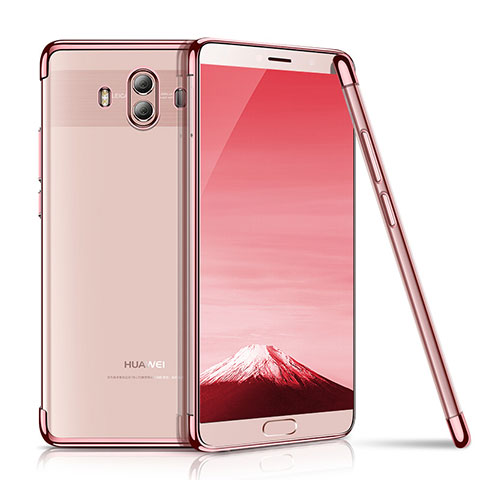 Custodia Silicone Trasparente Ultra Sottile Cover Morbida H02 per Huawei Mate 10 Oro Rosa