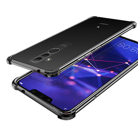 Custodia Silicone Trasparente Ultra Sottile Cover Morbida H02 per Huawei Mate 20 Lite Nero