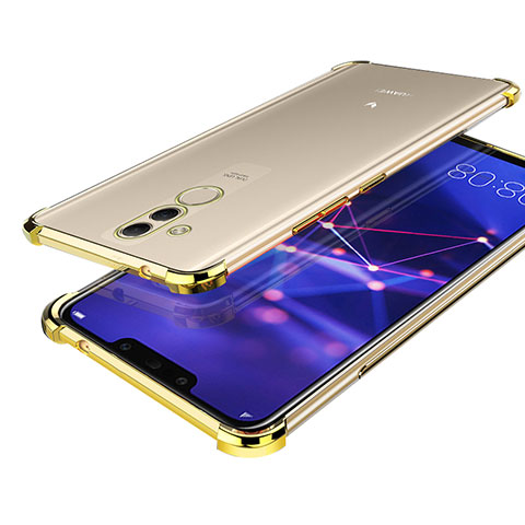Custodia Silicone Trasparente Ultra Sottile Cover Morbida H02 per Huawei Mate 20 Lite Oro