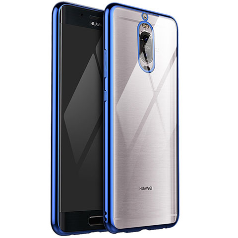 Custodia Silicone Trasparente Ultra Sottile Cover Morbida H02 per Huawei Mate 9 Pro Blu