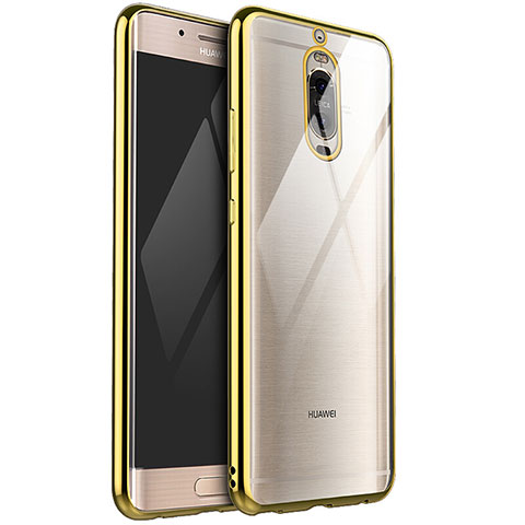 Custodia Silicone Trasparente Ultra Sottile Cover Morbida H02 per Huawei Mate 9 Pro Oro