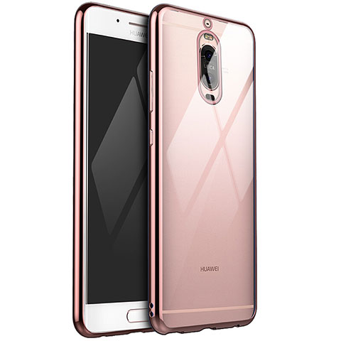 Custodia Silicone Trasparente Ultra Sottile Cover Morbida H02 per Huawei Mate 9 Pro Oro Rosa