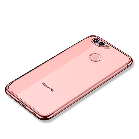 Custodia Silicone Trasparente Ultra Sottile Cover Morbida H02 per Huawei Nova 2 Plus Oro Rosa