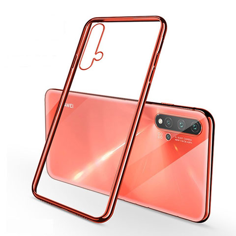 Custodia Silicone Trasparente Ultra Sottile Cover Morbida H02 per Huawei Nova 5 Rosso