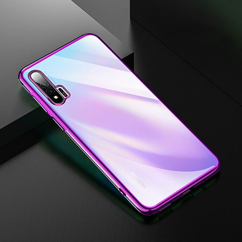 Custodia Silicone Trasparente Ultra Sottile Cover Morbida H02 per Huawei Nova 6 5G Viola