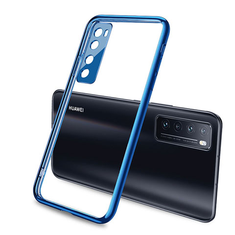 Custodia Silicone Trasparente Ultra Sottile Cover Morbida H02 per Huawei Nova 7 5G Blu