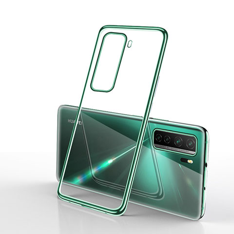 Custodia Silicone Trasparente Ultra Sottile Cover Morbida H02 per Huawei Nova 7 SE 5G Verde