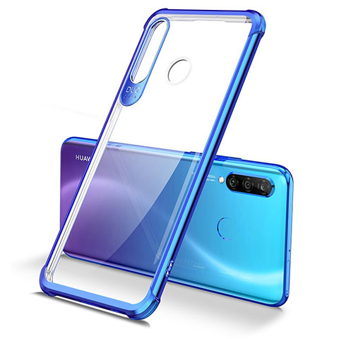Custodia Silicone Trasparente Ultra Sottile Cover Morbida H02 per Huawei P30 Lite Blu