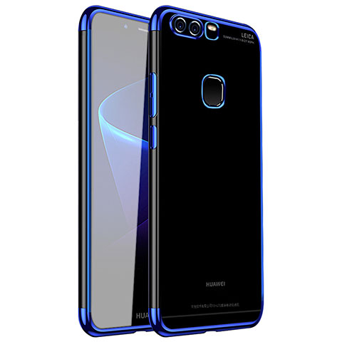 Custodia Silicone Trasparente Ultra Sottile Cover Morbida H02 per Huawei P9 Blu