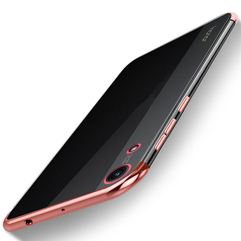 Custodia Silicone Trasparente Ultra Sottile Cover Morbida H02 per Huawei Y6 (2019) Oro Rosa