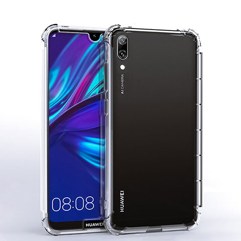Custodia Silicone Trasparente Ultra Sottile Cover Morbida H02 per Huawei Y7 (2019) Chiaro