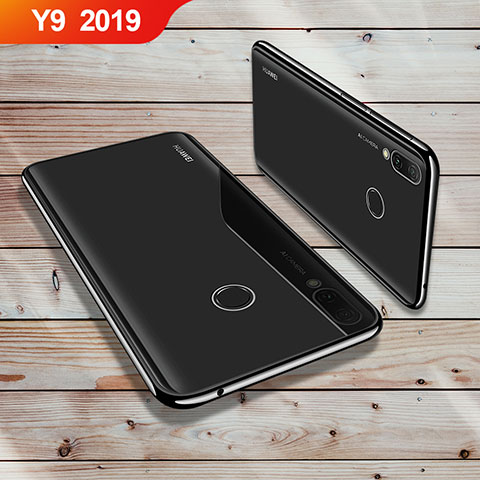 Custodia Silicone Trasparente Ultra Sottile Cover Morbida H02 per Huawei Y9 (2019) Nero