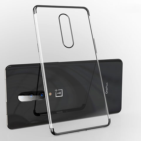 Custodia Silicone Trasparente Ultra Sottile Cover Morbida H02 per OnePlus 7 Pro Nero