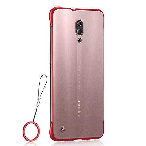 Custodia Silicone Trasparente Ultra Sottile Cover Morbida H02 per Oppo Reno Rosso