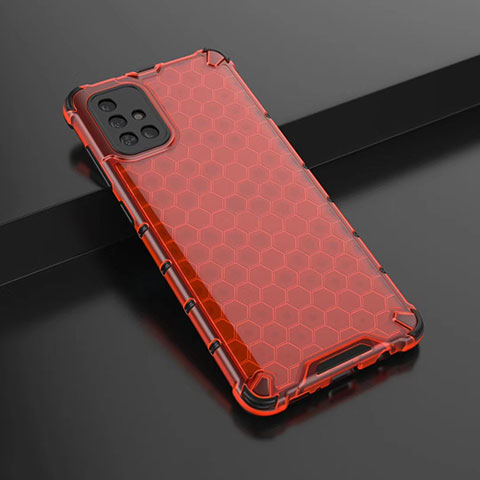 Custodia Silicone Trasparente Ultra Sottile Cover Morbida H02 per Samsung Galaxy A51 5G Rosso